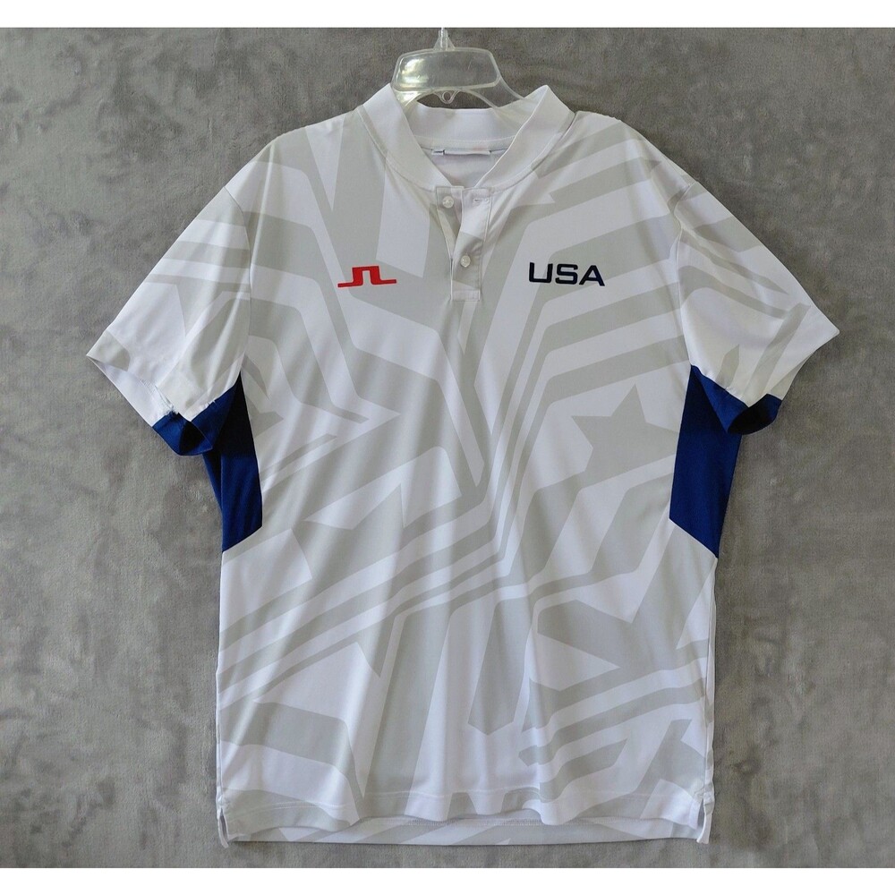 J Lindeberg TEAM USA Blade Collar Emeric Polo Shirt Men's Size XL Olympics Golf